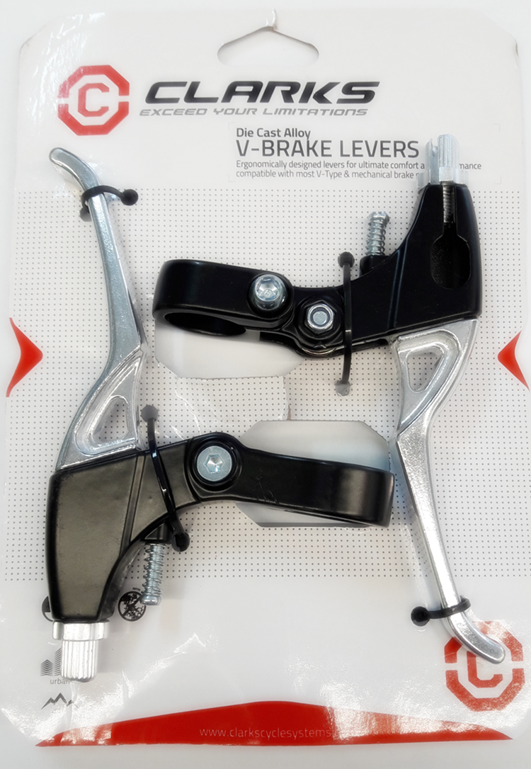 MANETAS FRENO BICICLETA V-BRAKE CLARKS ALUMINIO NEGRO CLK-370d